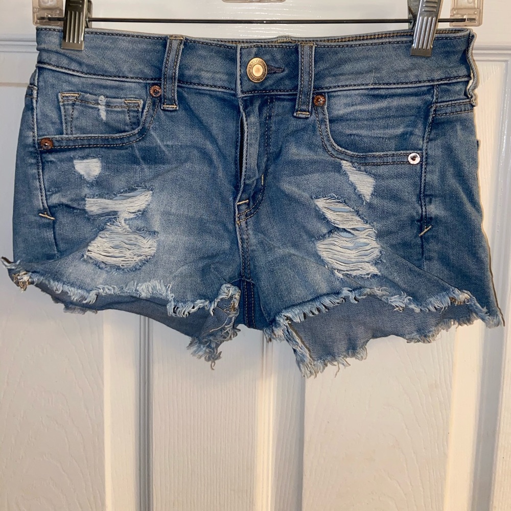 American eagle distressed cutoff denim shorts
